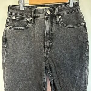 Madewell NWOT Women's The Curvy Perfect Vintage Jean‎ Black Acid Wash Sz 25